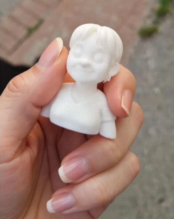 3D printed bust example showing print-ready model