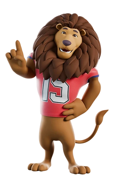 Custom mascot character lion 3D model