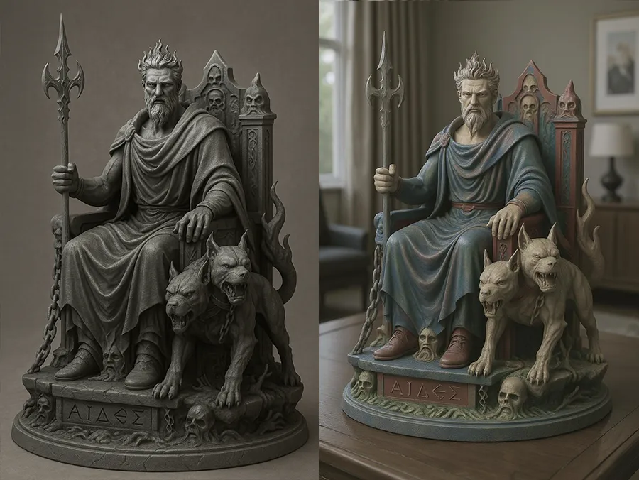 3D printed statue with hand painting service