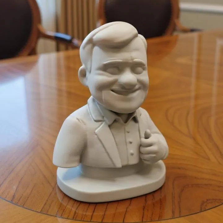 Example of 3D statue generated from image. Left is image, right is 3D statue.