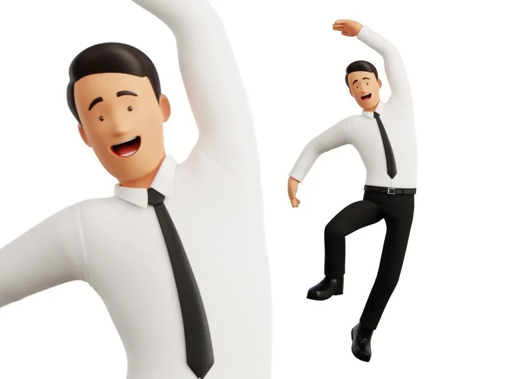 Business Office Man Character 3D character model scene