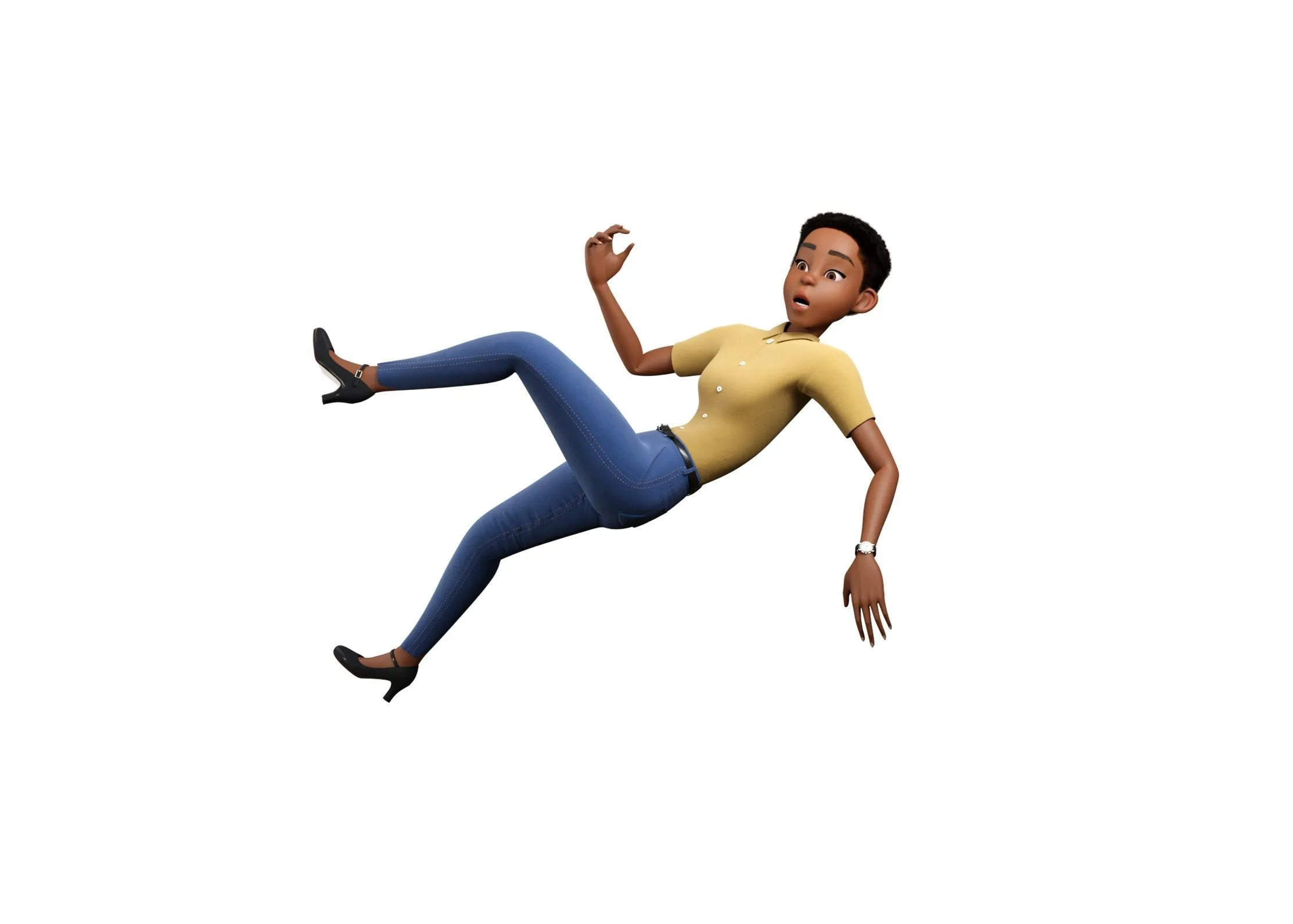 Cartoon Black Female Character 3D character model professional render