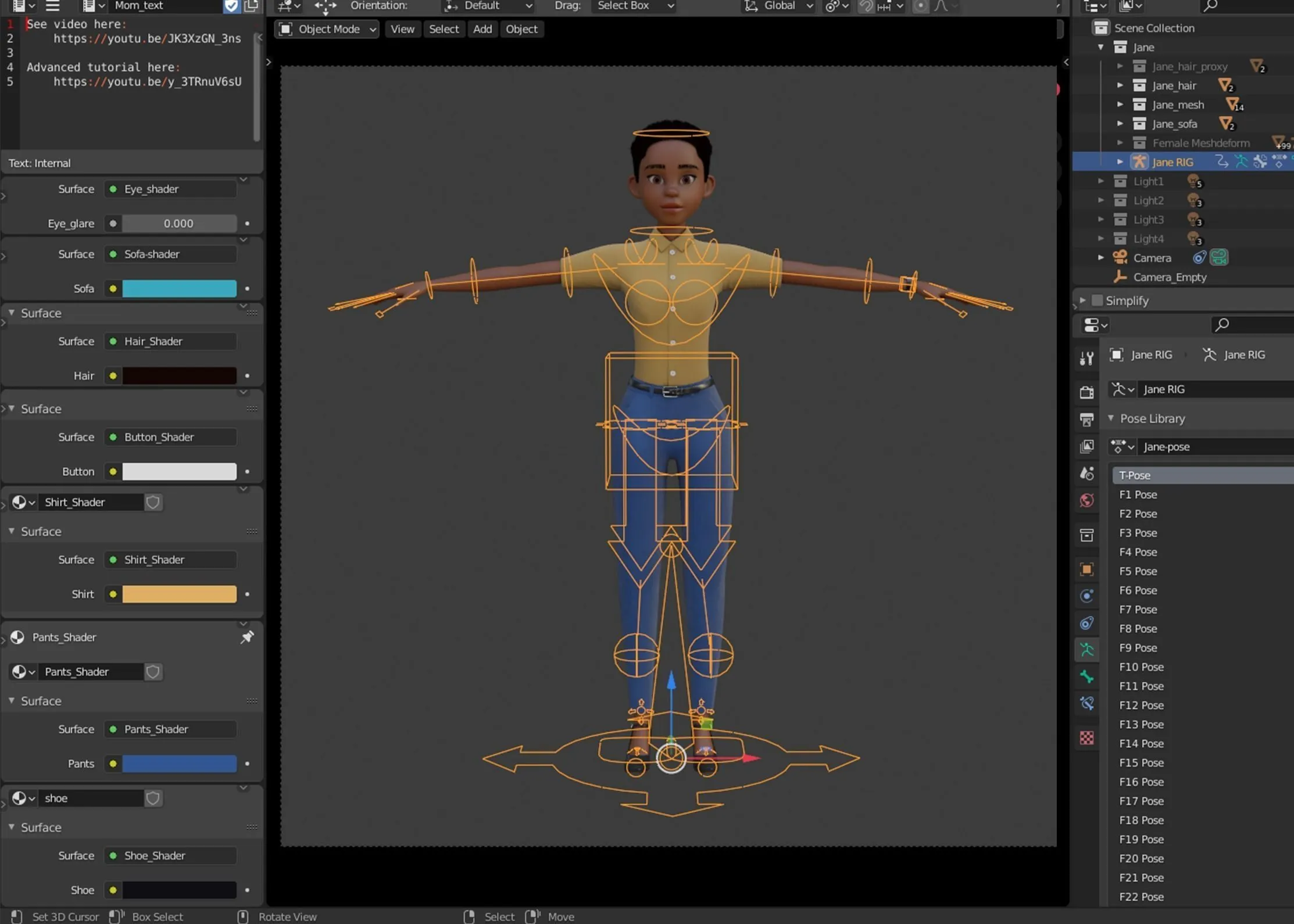 Cartoon Black Female Character - Rigged 3D Character in Blender with advanced face and body rigging system