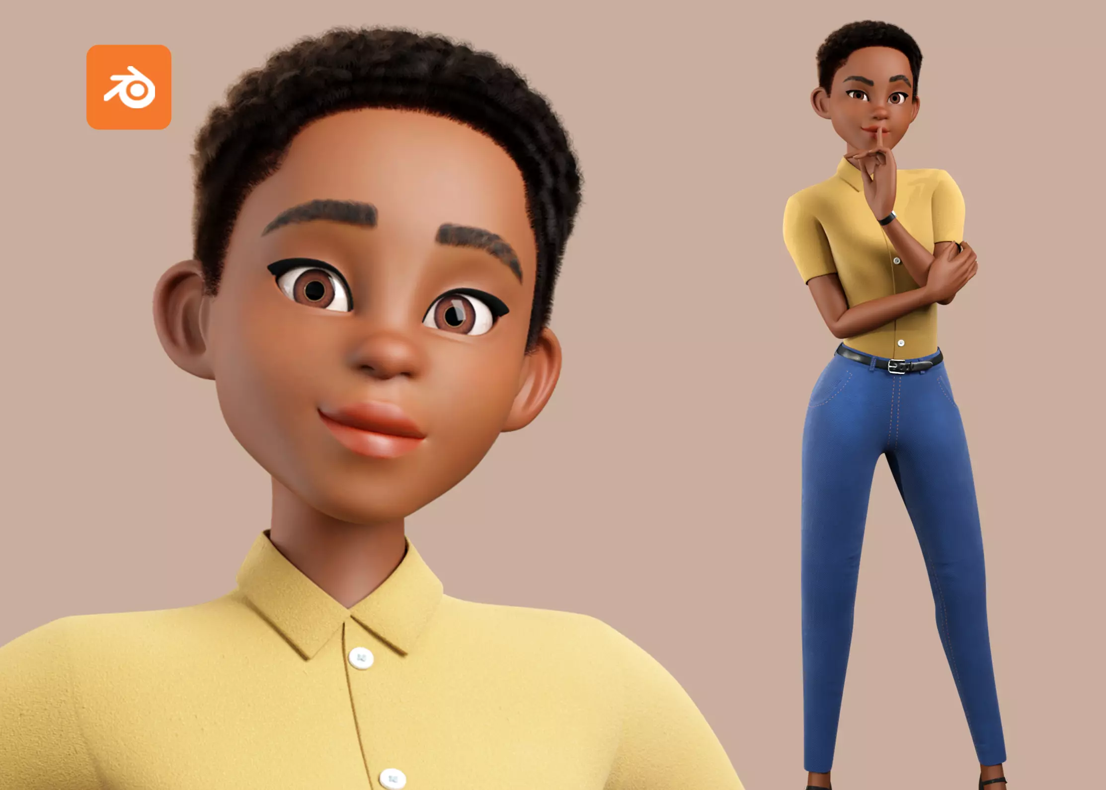 Cartoon Black Female Character