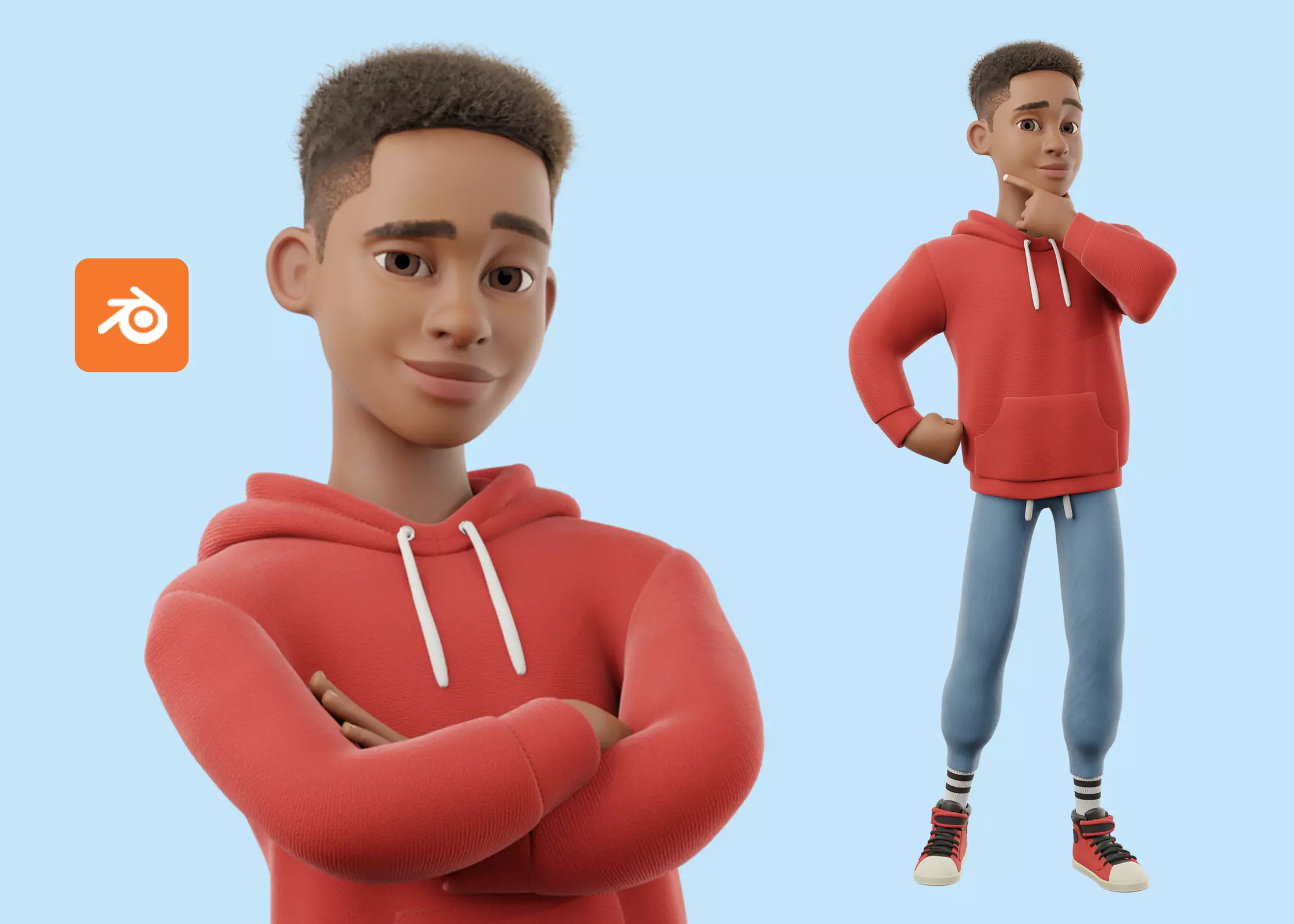 Cartoon Black Man Teen