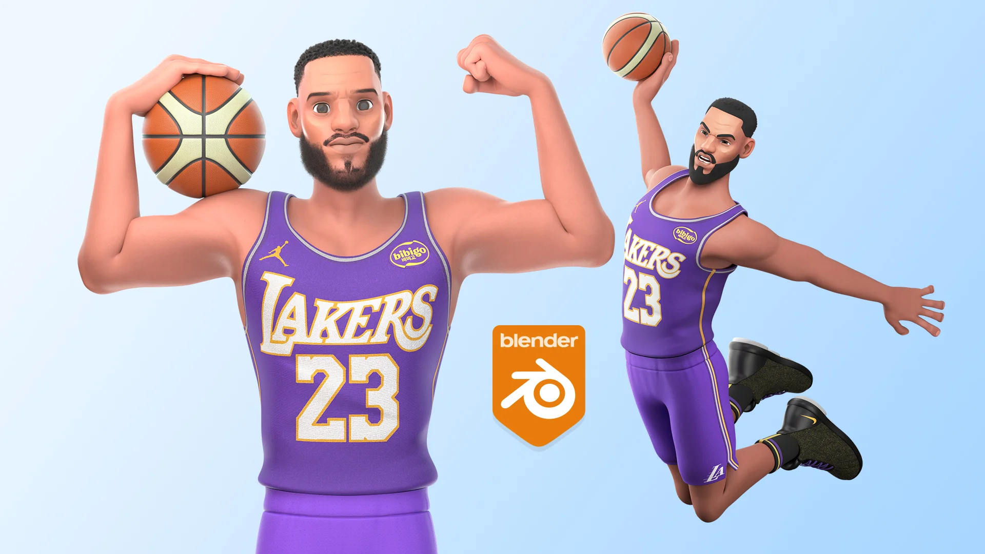 Cartoon NBA Basketball Player