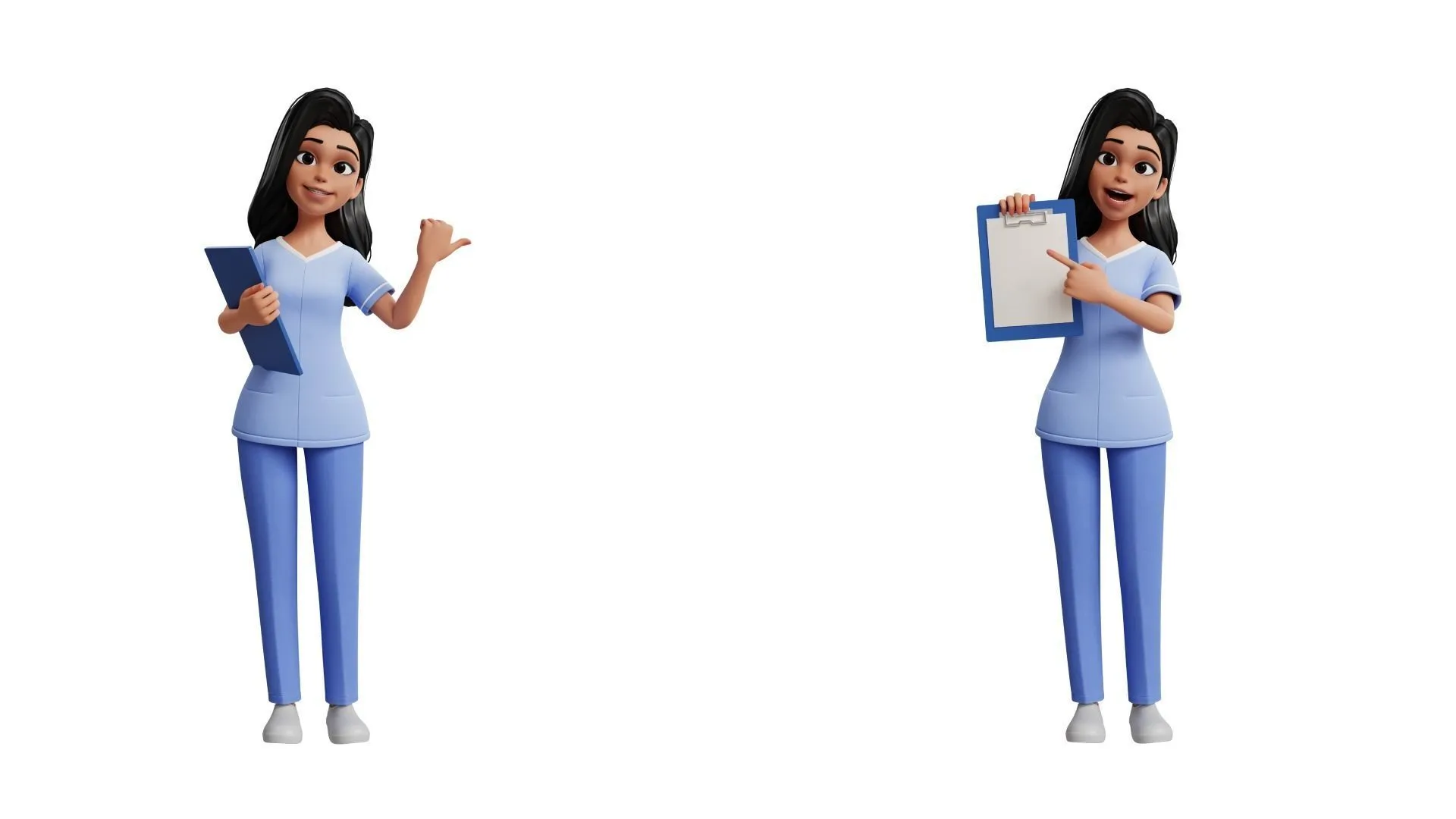 Cartoon Nurse Female Character high quality details showcase