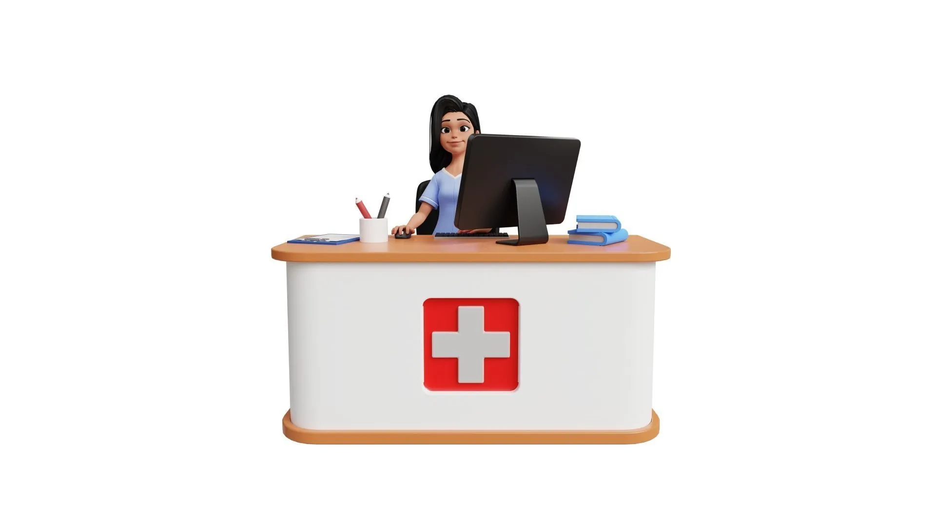 Cartoon Nurse Female Character professional render