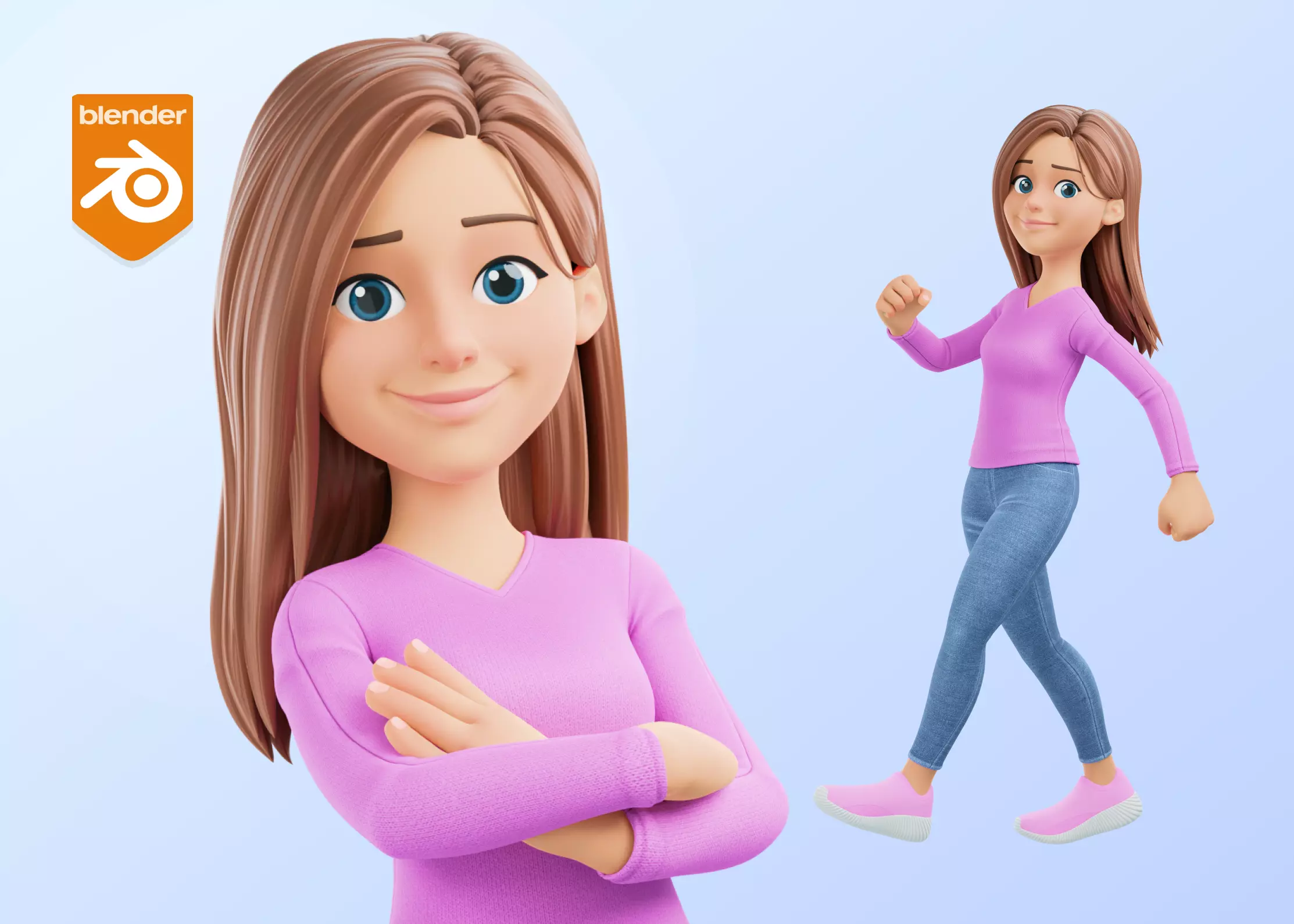 Cartoon Woman Rigged