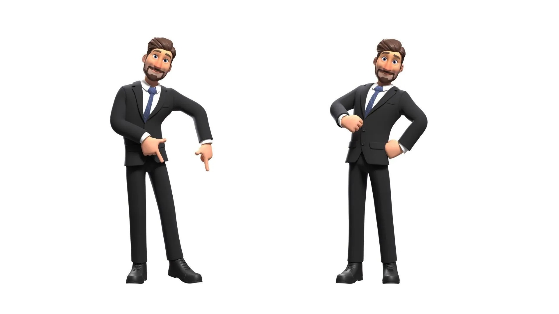 Cartoon Business Man Character 3D animation showcase