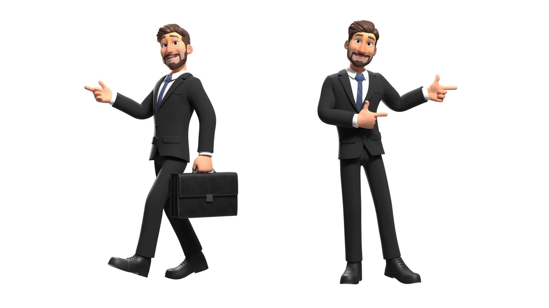 Blender source files preview for Cartoon Business Man Character