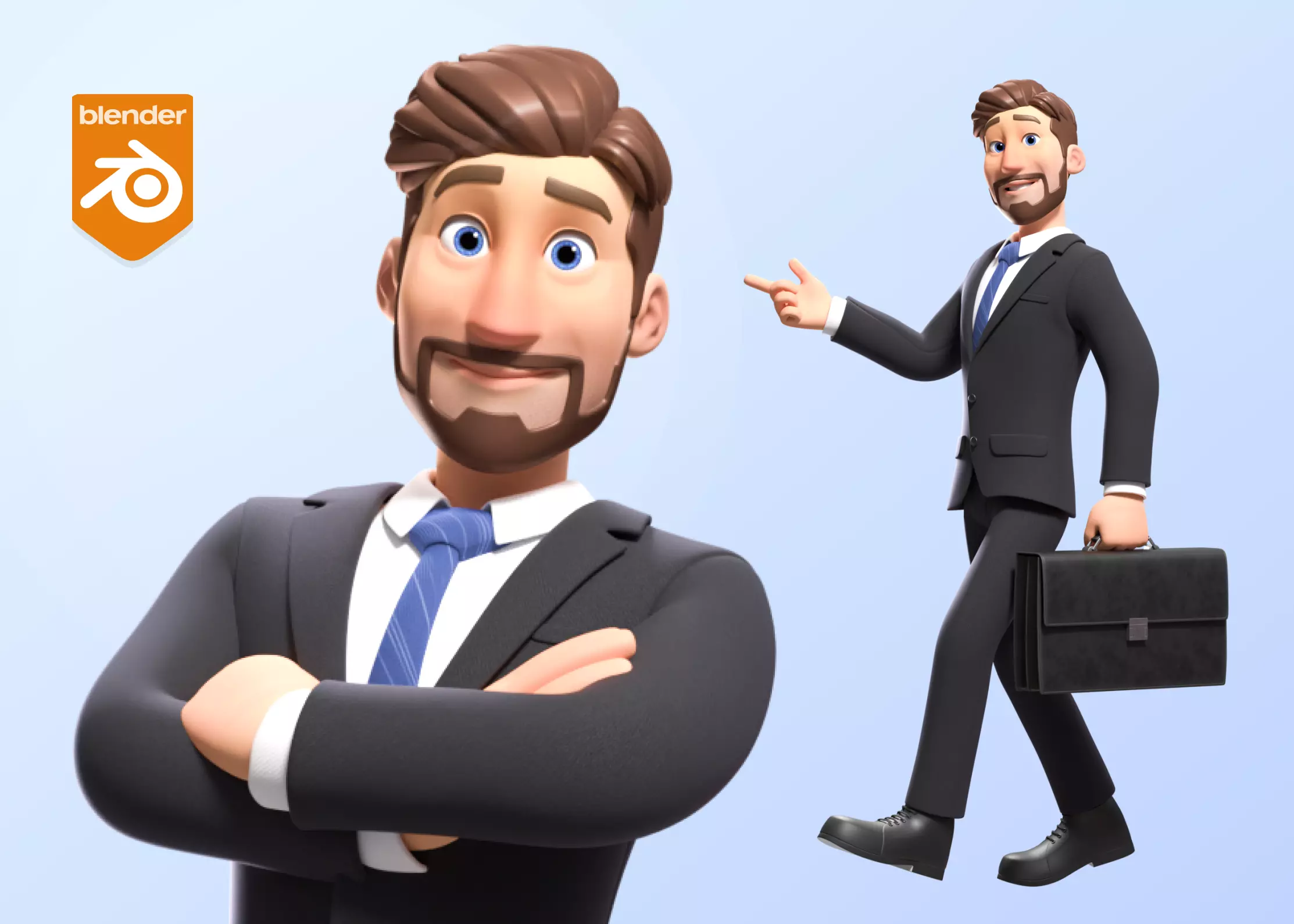 Cartoon Business Man Character