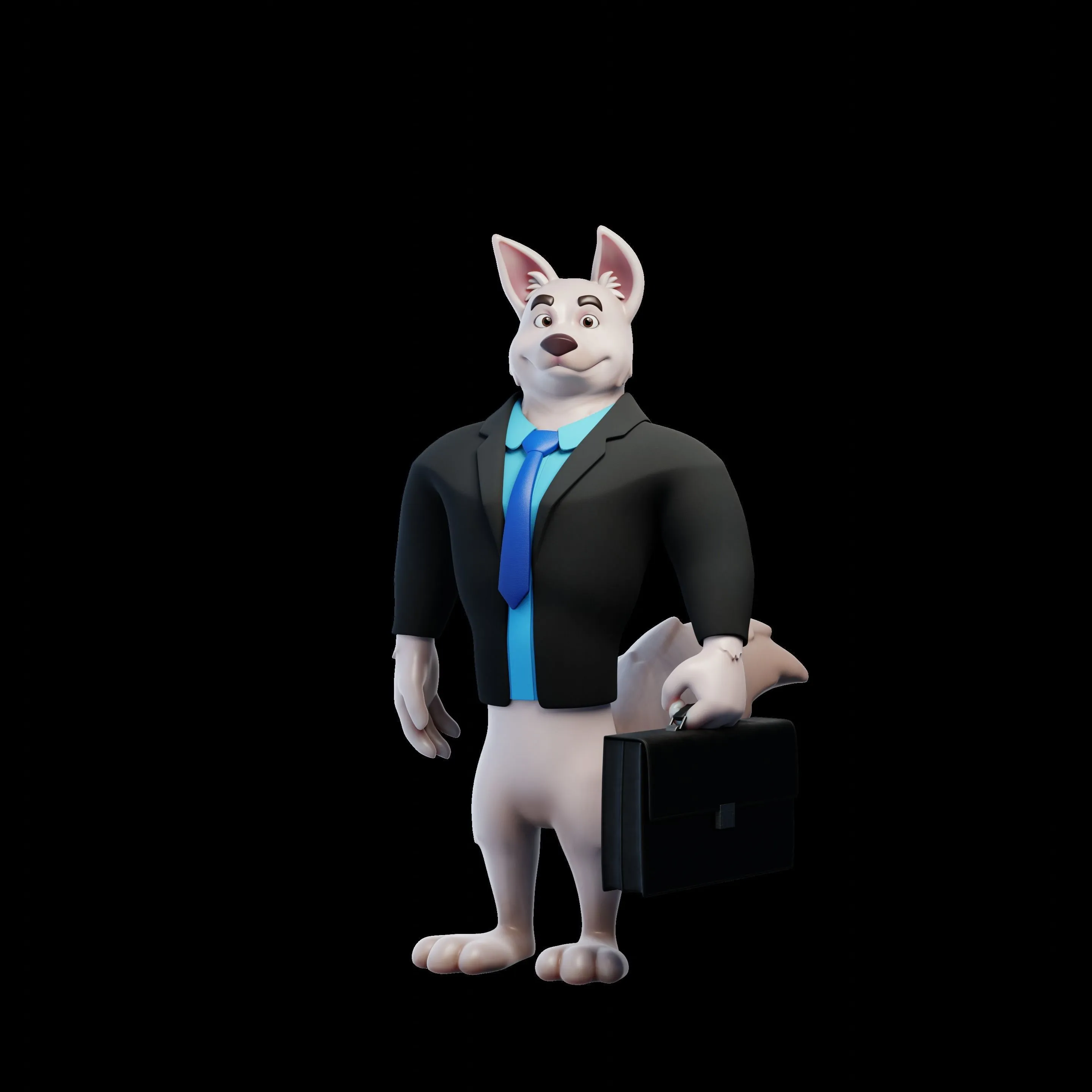 Stylized dog mascot 3D character showcase 3