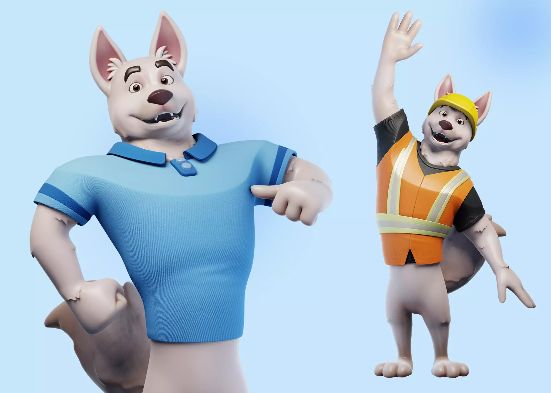Cartoon Mascot Dog Rigged 3D Model
