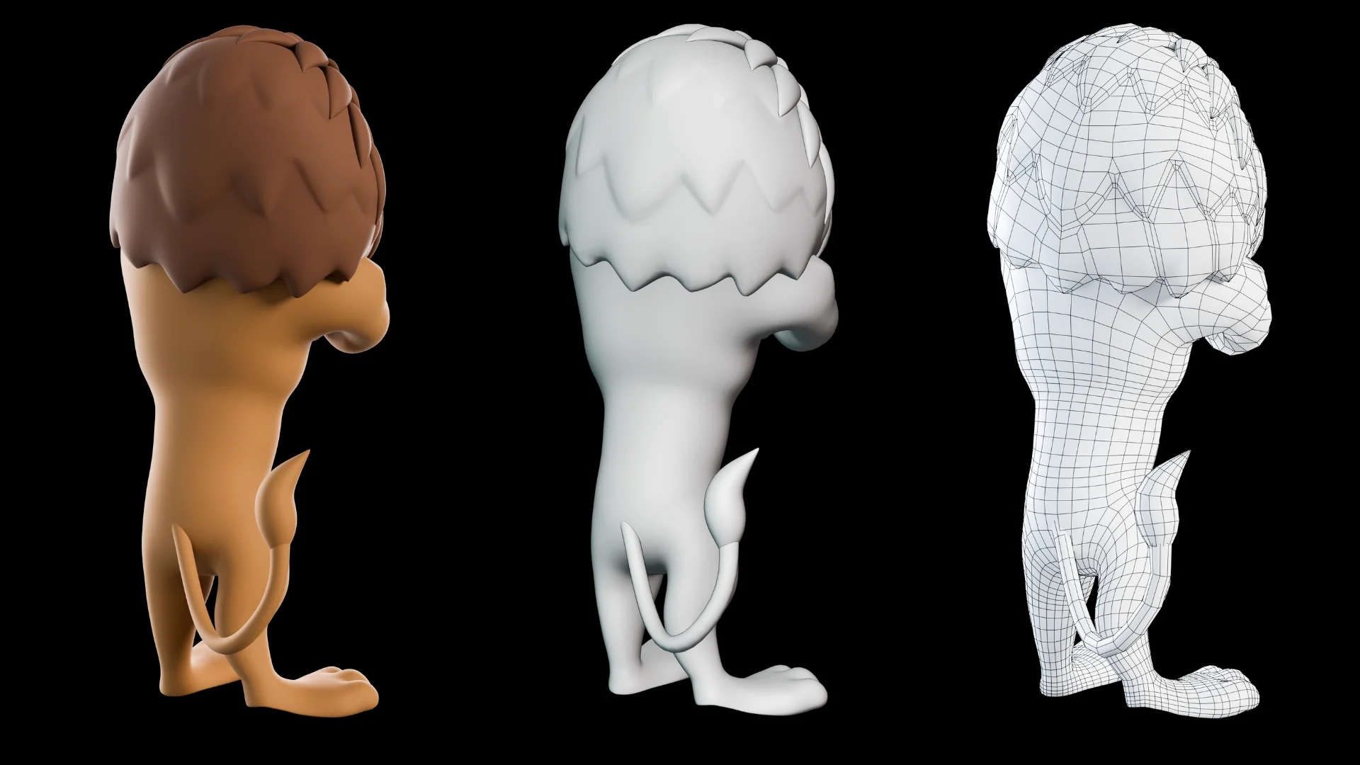 Stylized lion mascot 3D character showcase 4