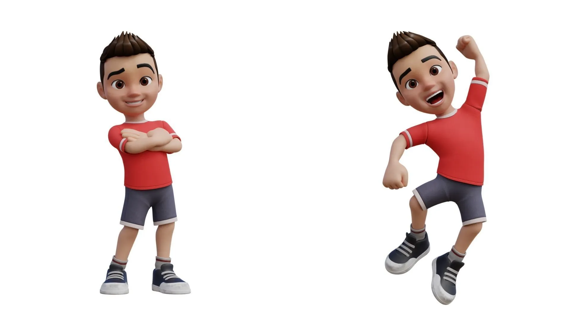 Cartoon White Boy 3D animation showcase