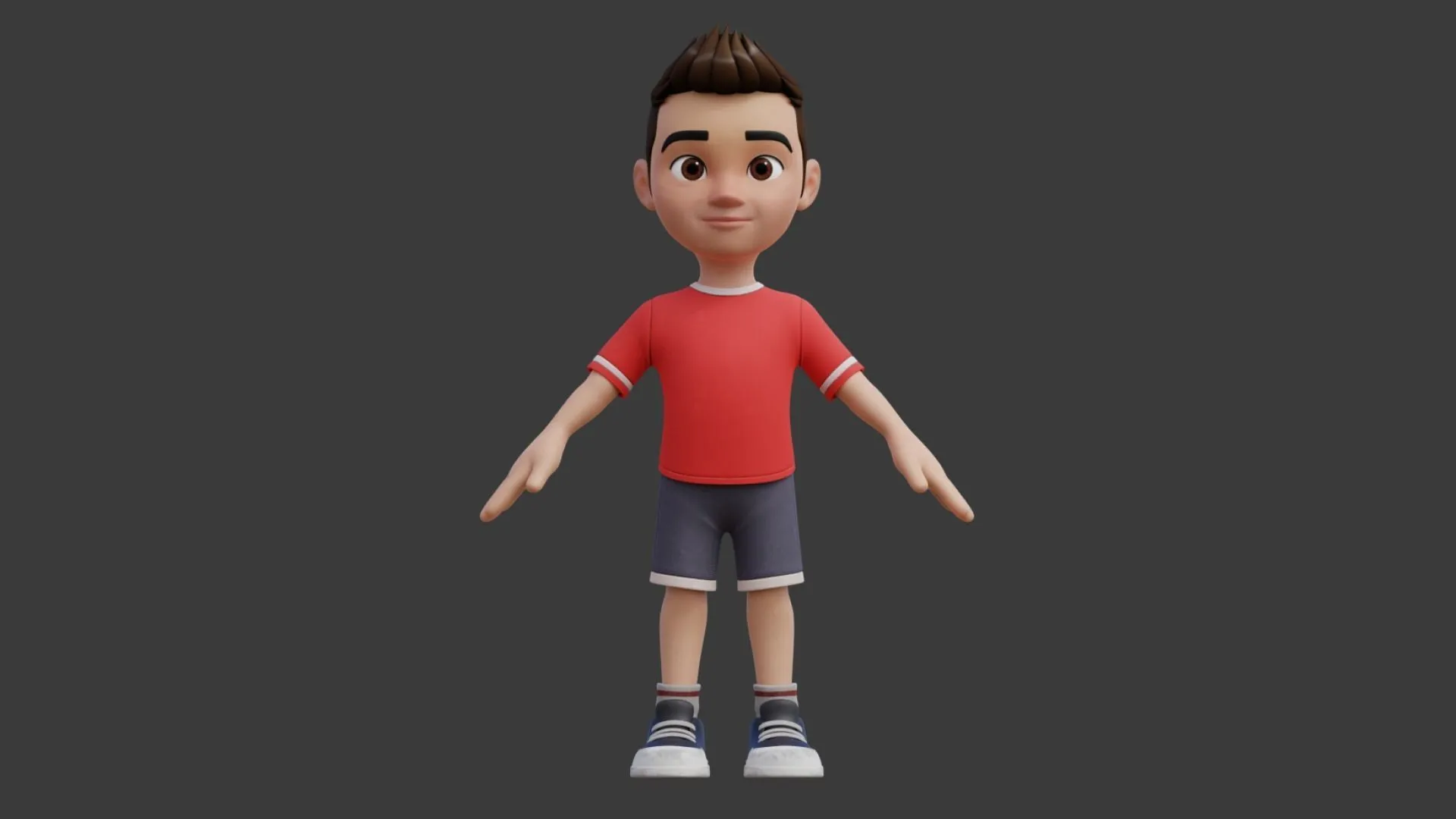 Cartoon White Boy 3D model scene