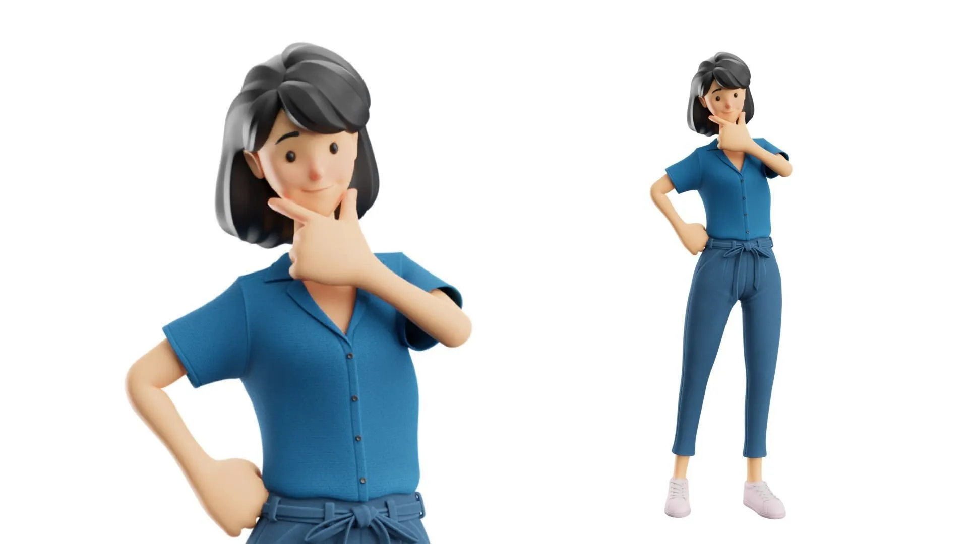 Cartoon Woman Illustration high quality details showcase