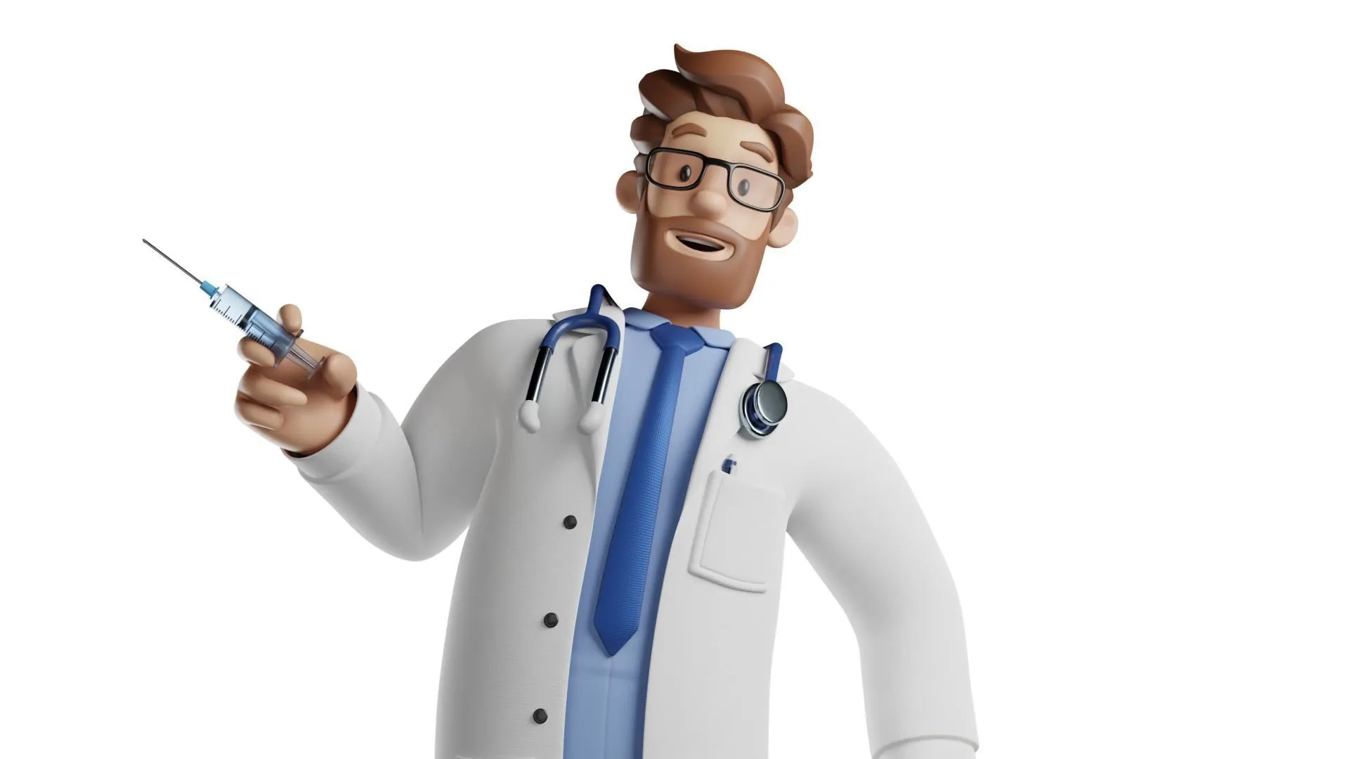Doctor Cartoon Male Character 3D model animation preview