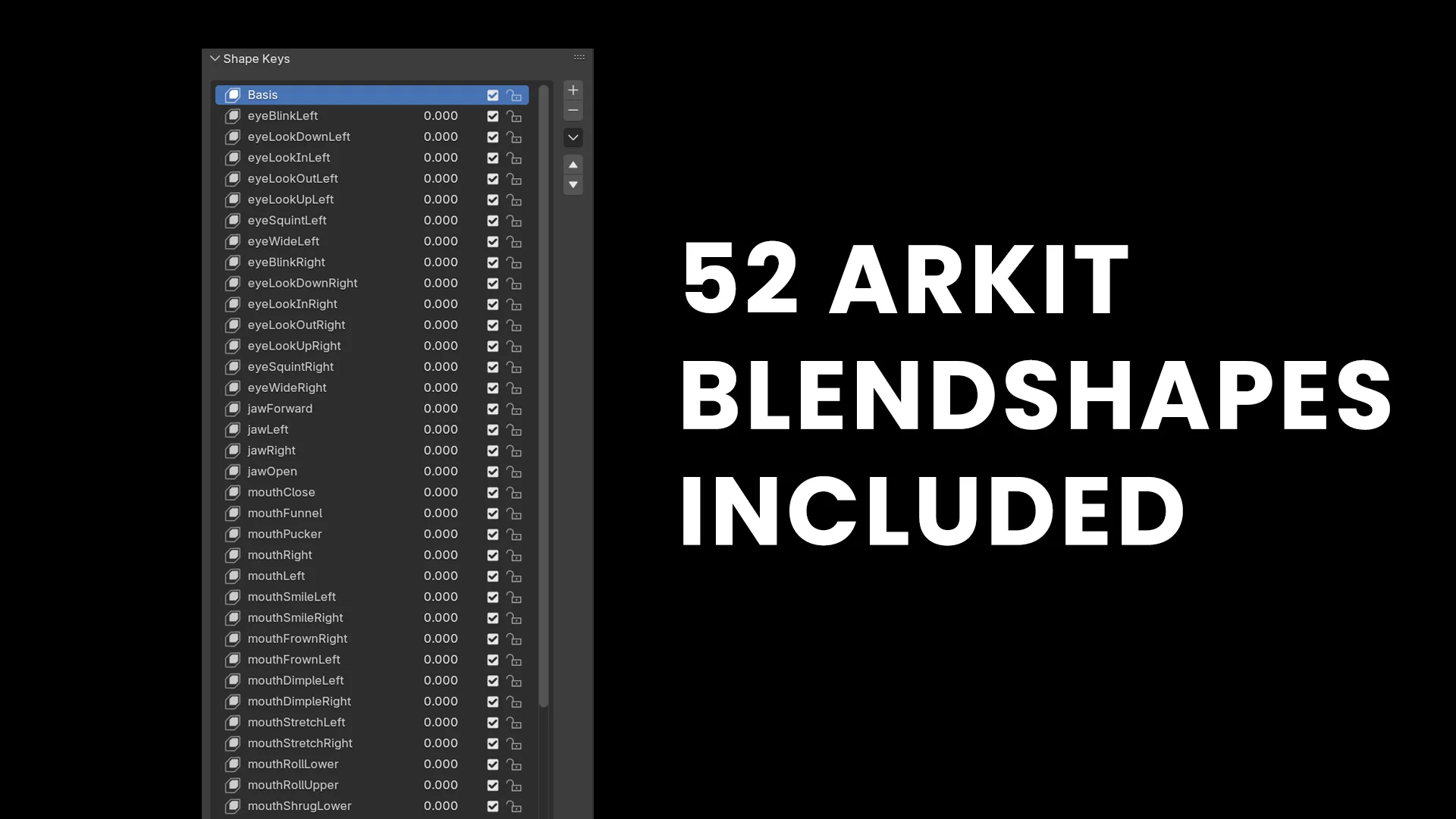 Blendshapes system for 3D Cartoon NFL Sport Player character animation