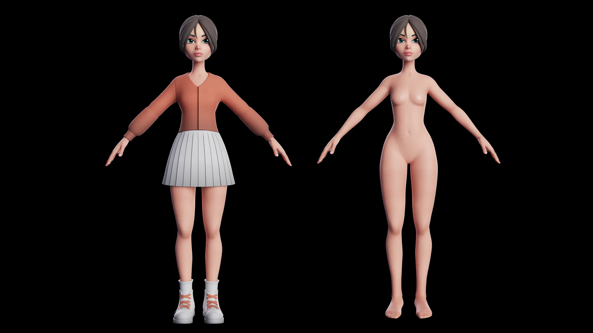 3D character clothing options and variations