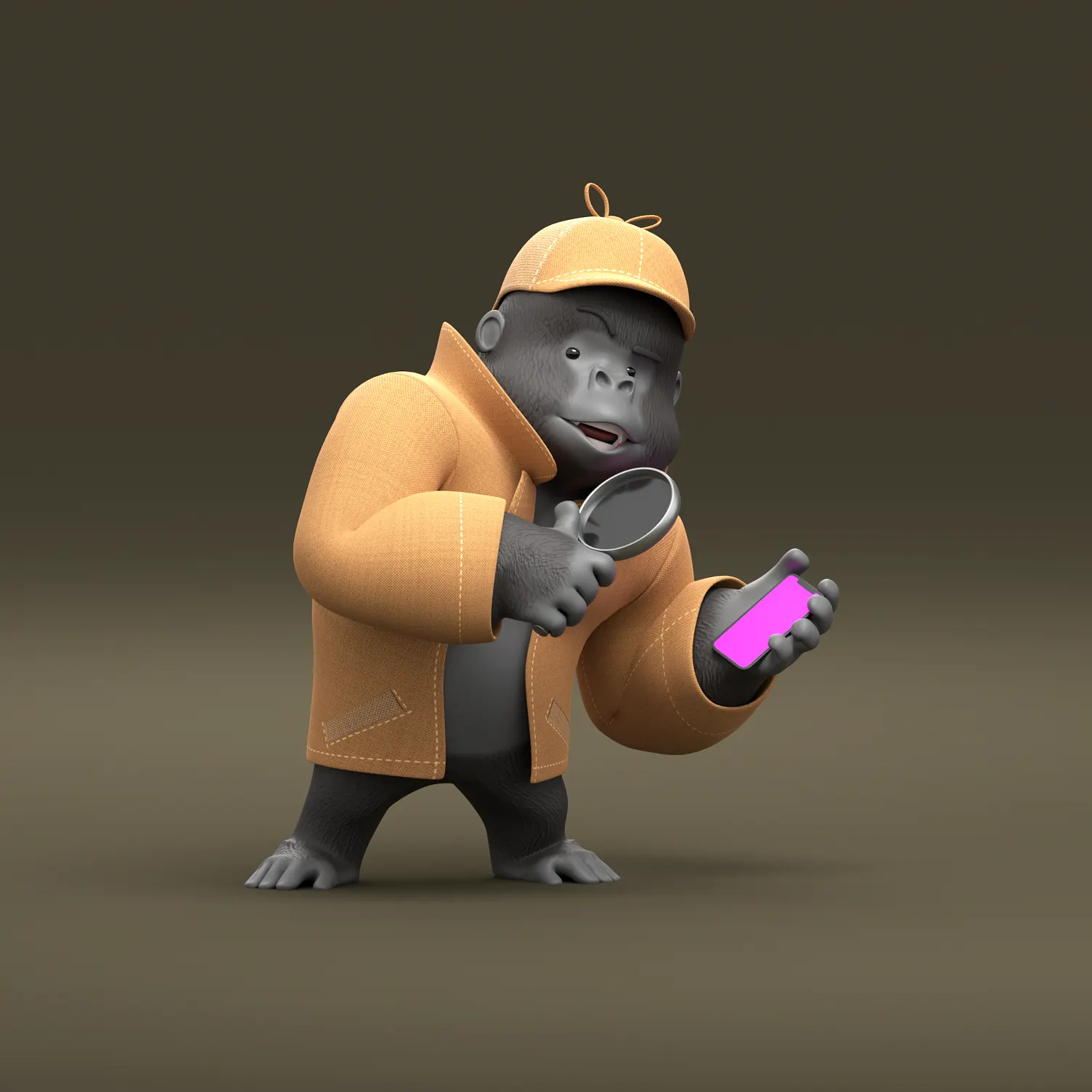 3D custom mascot gorilla character design