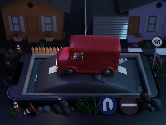 Cartoon delivery van animation