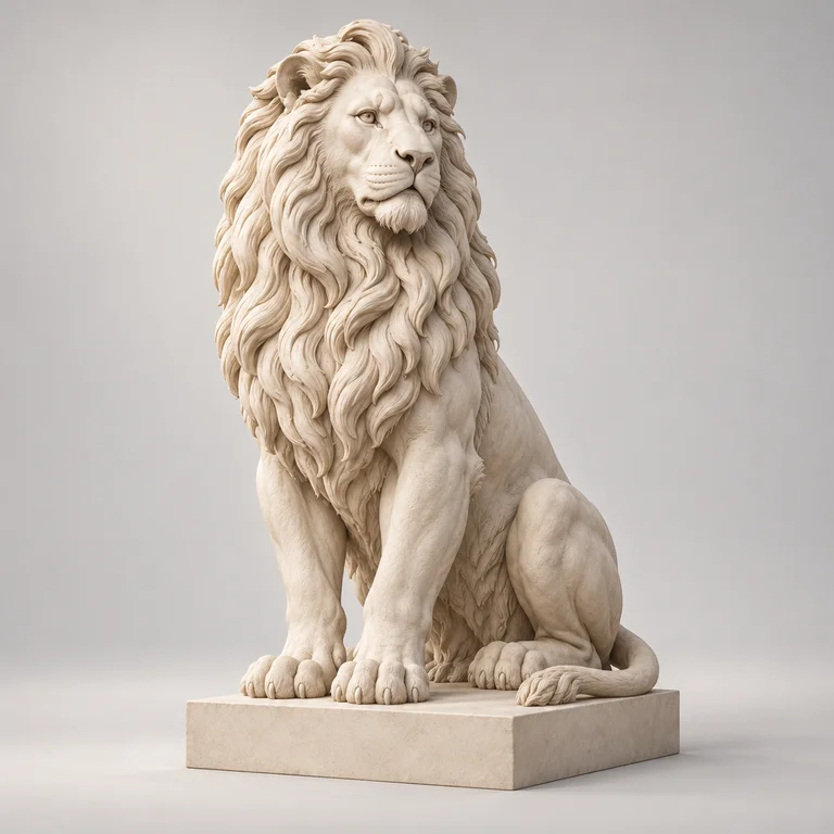 Guardian Lion Statue clay reference preview