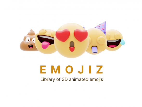 3D Animated Emoji Pack Preview: Laugh, Love, Party, and Poop Emojis.