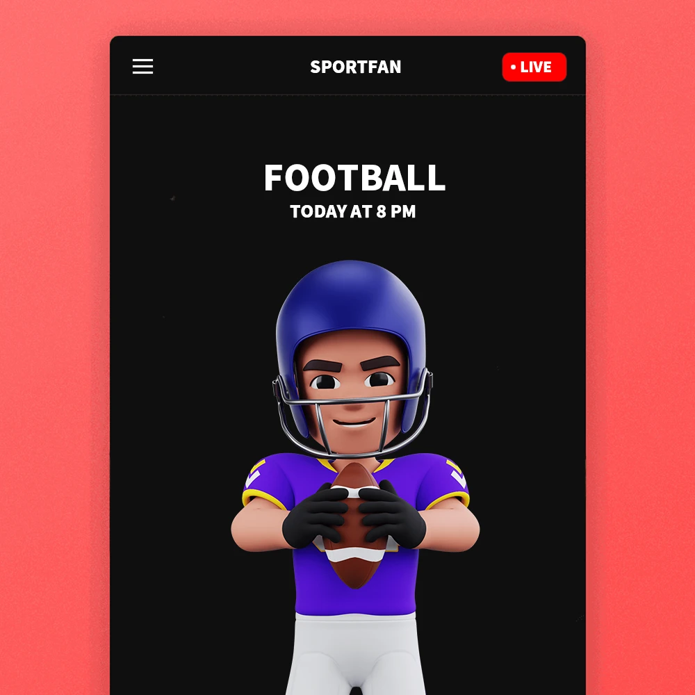 Chibi 3D model football UI