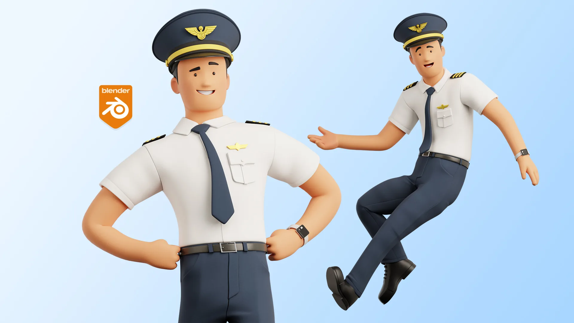 Cartoon Pilot 3D Model