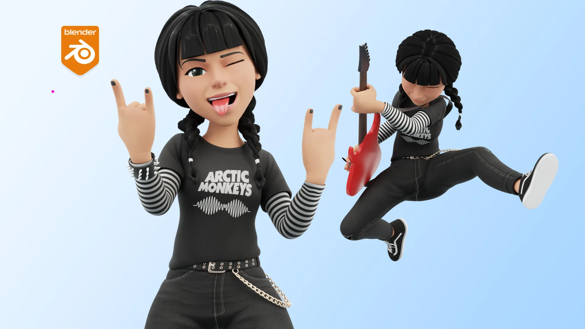 Cartoon Rocker Teen