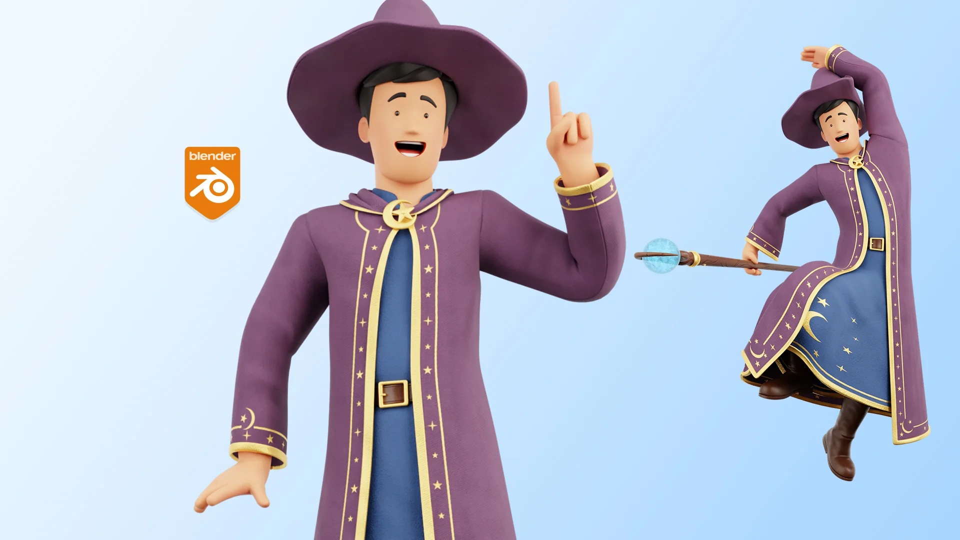 Cartoon Wizard 3D Model